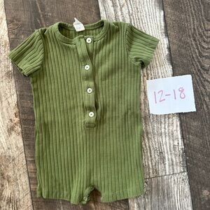 Kate Quinn Green Ribbed Shortie Romper